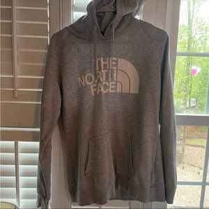 north face gray hoodie size large